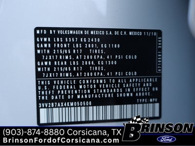 2019 Volkswagen Tiguan 2.0T SE 4Motion