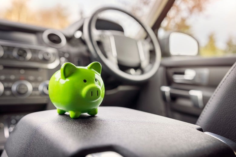piggybank in car